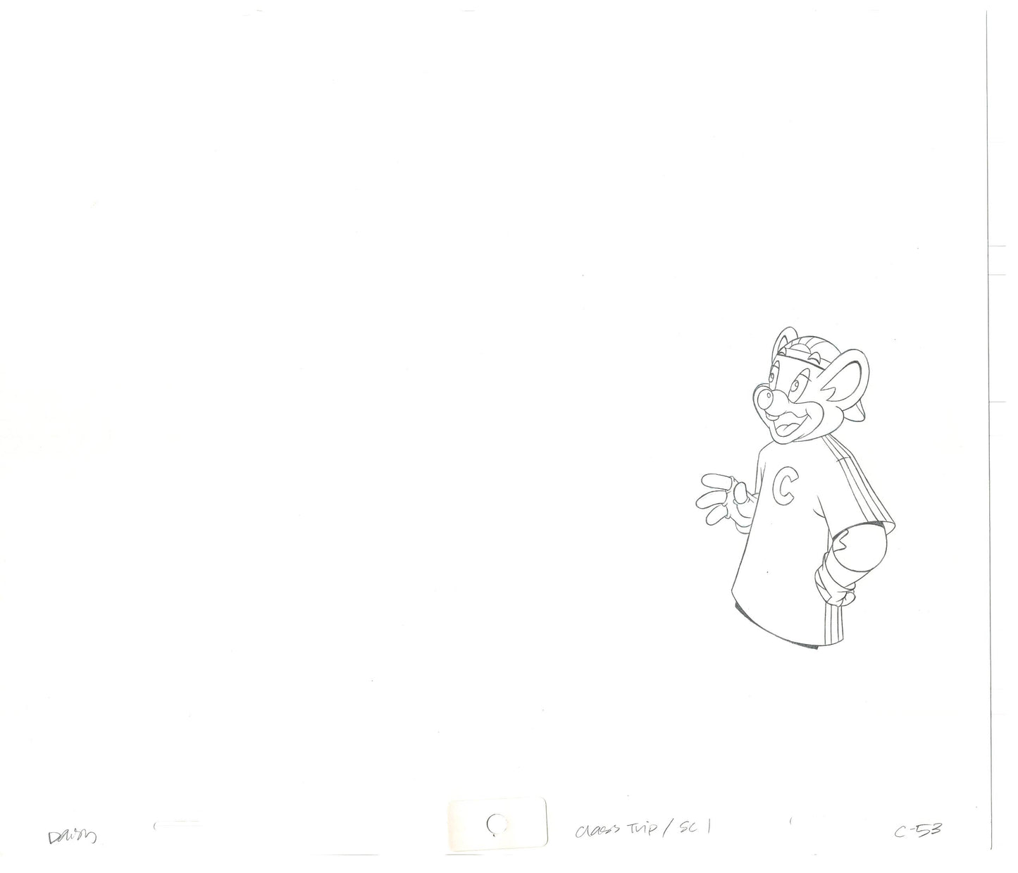 Chuck E Cheese Pizza Commercial Production Animation Cel Drawing 2005 CTC-05
