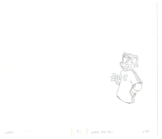Chuck E Cheese Pizza Commercial Production Animation Cel Drawing 2005 CTC-06