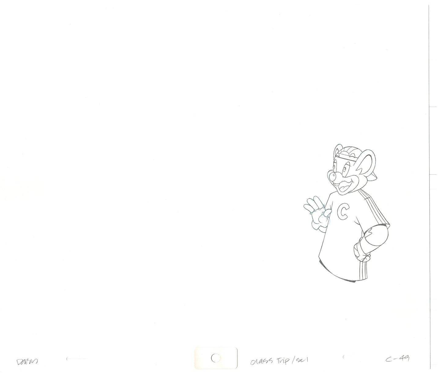 Chuck E Cheese Pizza Commercial Production Animation Cel Drawing 2005 CTC-07