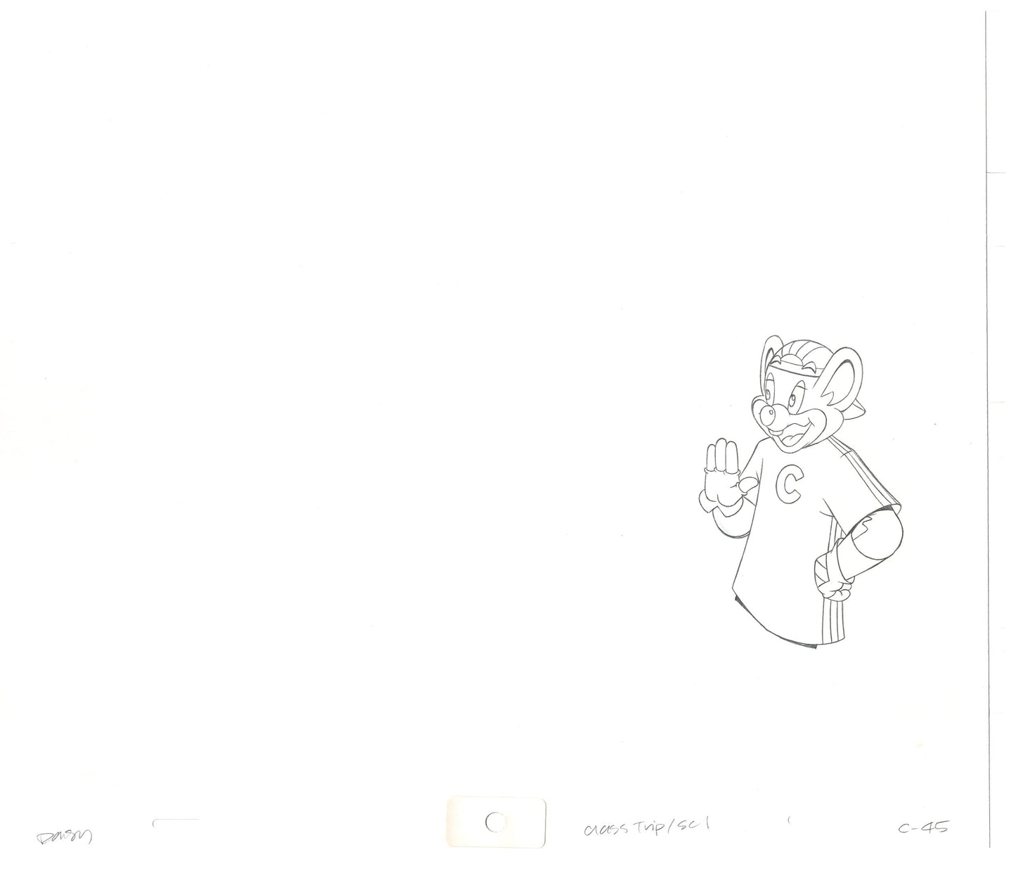 Chuck E Cheese Pizza Commercial Production Animation Cel Drawing 2005 CTC-09