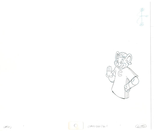 Chuck E Cheese Pizza Commercial Production Animation Cel Drawing 2005 CTC-10