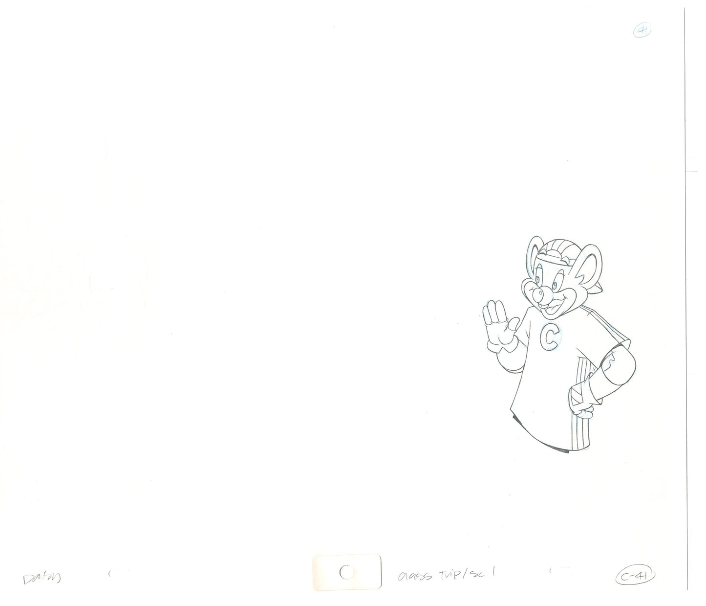 Chuck E Cheese Pizza Commercial Production Animation Cel Drawing 2005 CTC-11