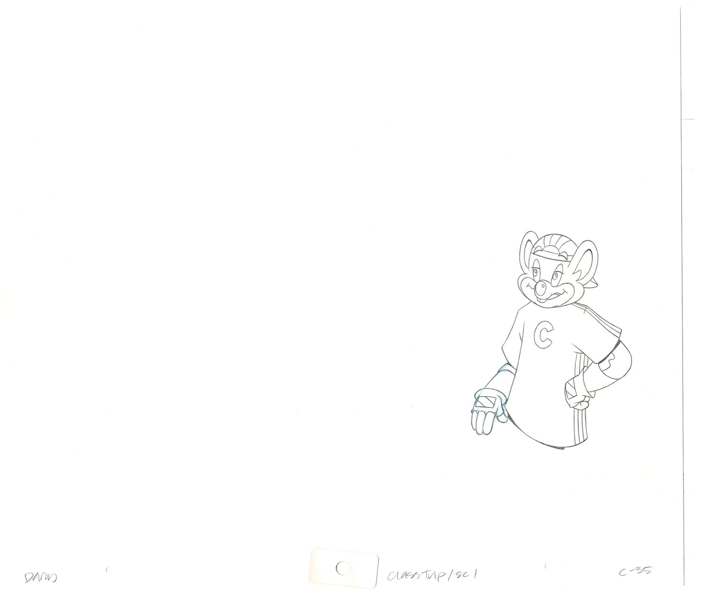 Chuck E Cheese Pizza Commercial Production Animation Cel Drawing 2005 CTC-14