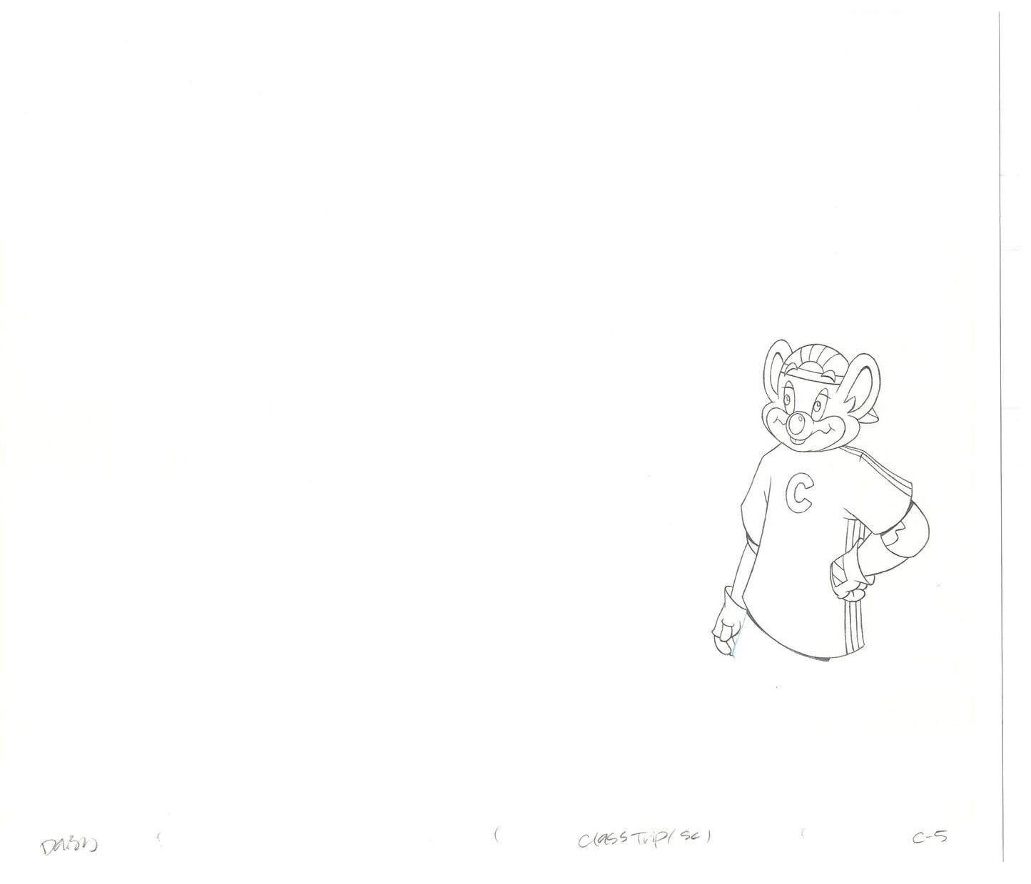 Chuck E Cheese Pizza Commercial Production Animation Cel Drawing 2005 CTC-15