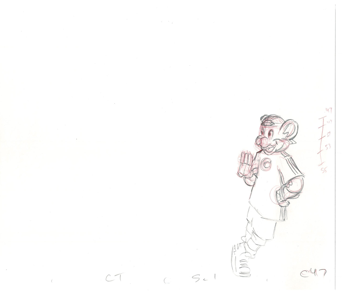 Chuck E Cheese Pizza Commercial Production Animation Cel Drawing 2005 CTR-08