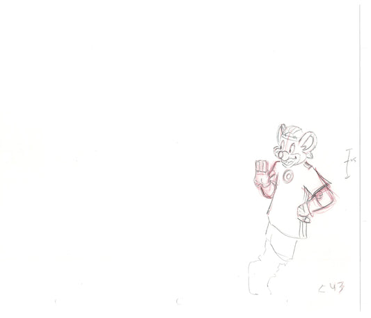 Chuck E Cheese Pizza Commercial Production Animation Cel Drawing 2005 CTR-10