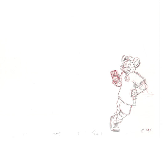 Chuck E Cheese Pizza Commercial Production Animation Cel Drawing 2005 CTR-11