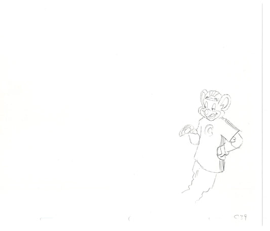 Chuck E Cheese Pizza Commercial Production Animation Cel Drawing 2005 CTR-12