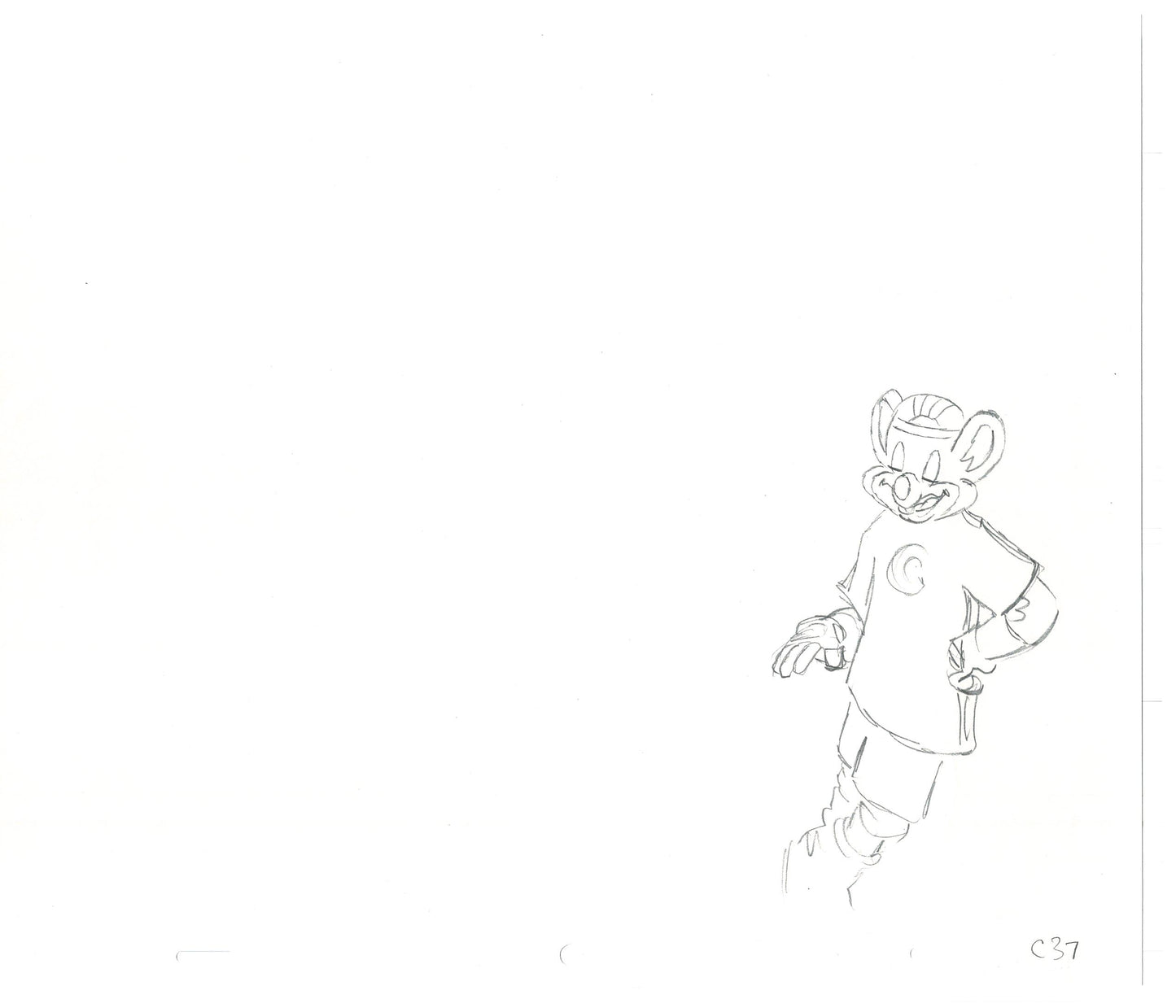 Chuck E Cheese Pizza Commercial Production Animation Cel Drawing 2005 CTR-13
