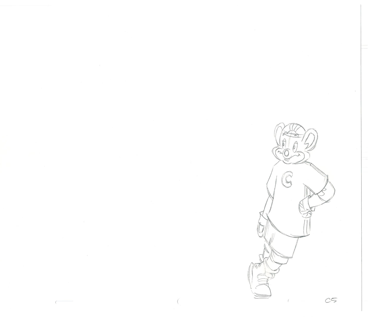 Chuck E Cheese Pizza Commercial Production Animation Cel Drawing 2005 CTR-15