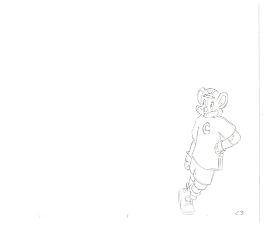 Chuck E Cheese Pizza Commercial Production Animation Cel Drawing 2005 CTR-16