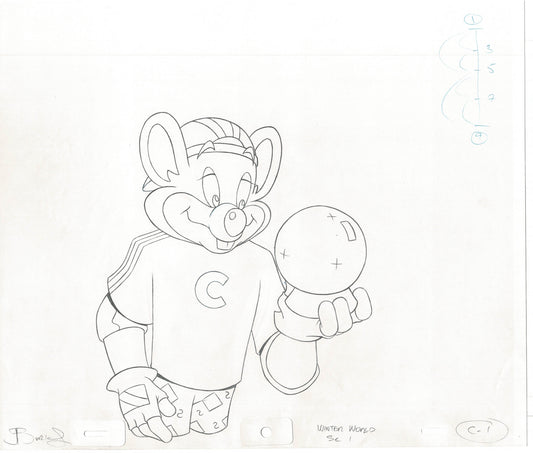 75+ Chuck E Cheese Pizza Winter World Commercial Production Cel Drawings 2005