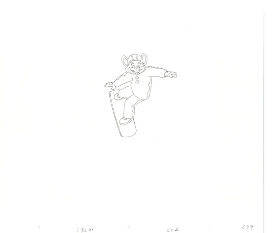 Chuck E Cheese Pizza Commercial Production Animation Cel Drawing 2005 WD-2
