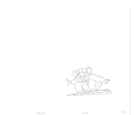 Chuck E Cheese Pizza Commercial Production Animation Cel Drawing 2005 WD-5