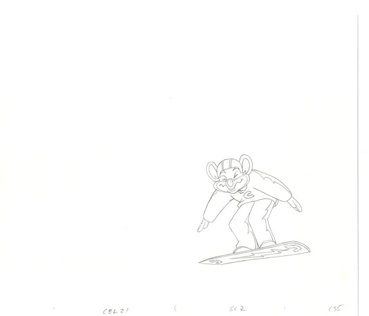 Chuck E Cheese Pizza Commercial Production Animation Cel Drawing 2005 WD-6