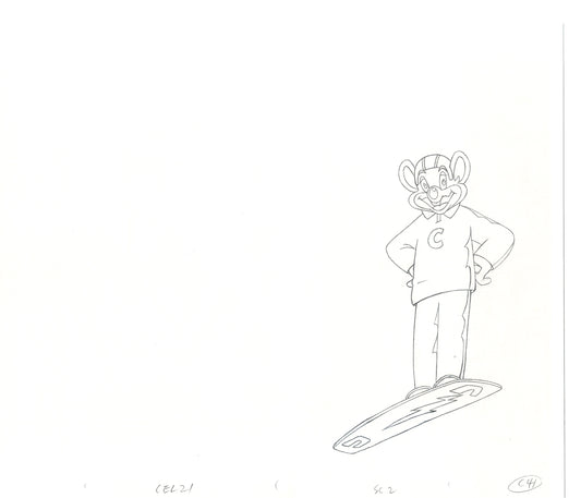 Chuck E Cheese Pizza Commercial Production Animation Cel Drawing 2005 WD-9