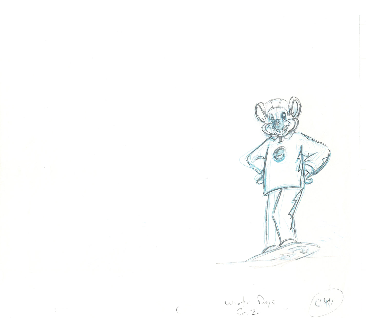 Chuck E Cheese Pizza Commercial Production Animation Cel Drawing 2005 WDR-1