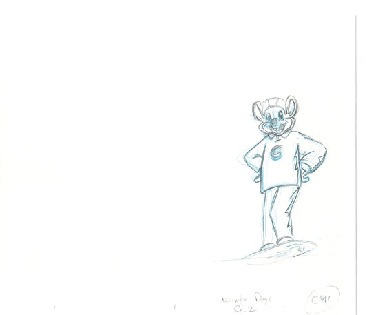 Chuck E Cheese Pizza Commercial Production Animation Cel Drawing 2005 WDR-1