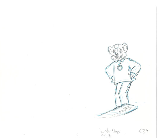 Chuck E Cheese Pizza Commercial Production Animation Cel Drawing 2005 WDR-2