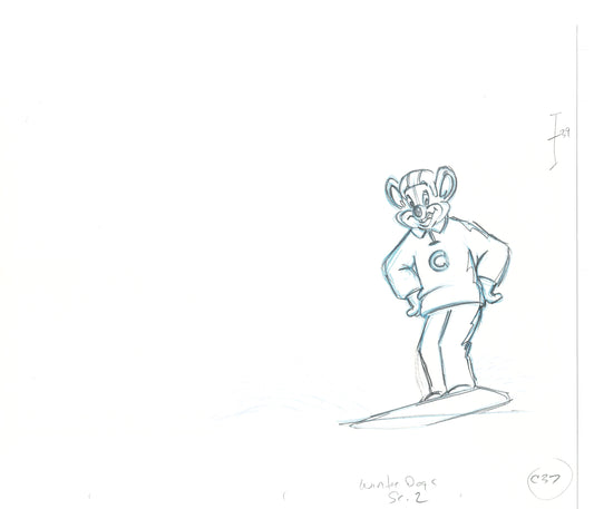 Chuck E Cheese Pizza Commercial Production Animation Cel Drawing 2005 WDR-3