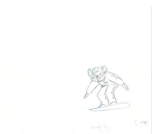 Chuck E Cheese Pizza Commercial Production Animation Cel Drawing 2005 WDR-4