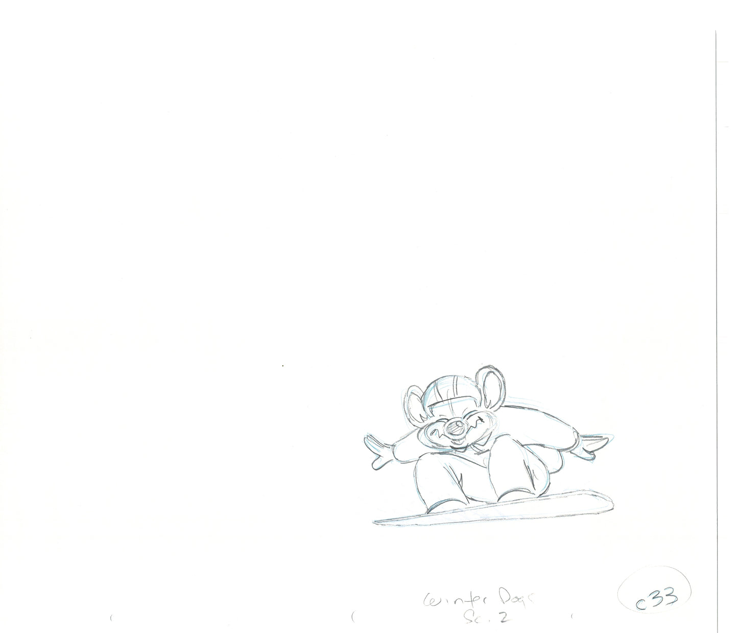 Chuck E Cheese Pizza Commercial Production Animation Cel Drawing 2005 WDR-5
