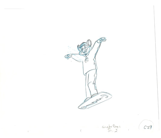 Chuck E Cheese Pizza Commercial Production Animation Cel Drawing 2005 WDR-7