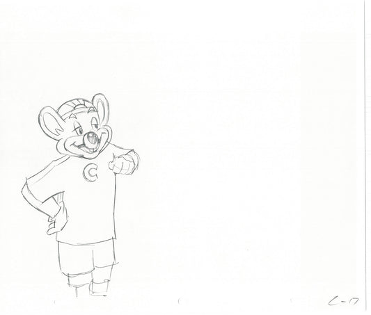 Chuck E Cheese Pizza Commercial Production Animation Cel Drawing 2005 wit-082