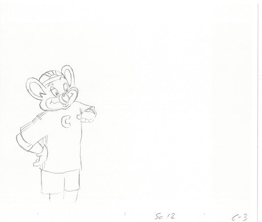 Chuck E Cheese Pizza Commercial Production Animation Cel Drawing 2005 wit-089