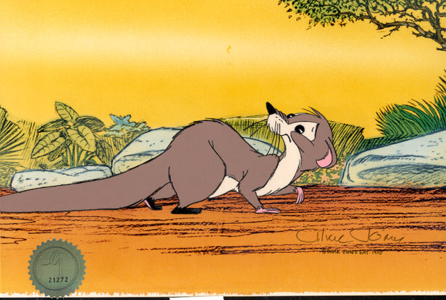 Rikki Tikki Tavi Original Production Cel Signed by Chuck Jones from 1975 with COA and Seal Used to Make the Film 86-2