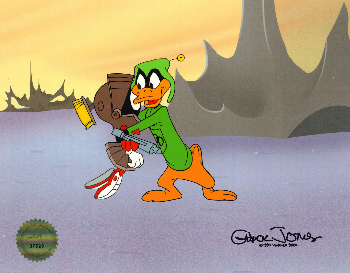 Marvin the Martian Daffy Duck Duck Dodgers Looney Tunes Chuck Jones Signed 1980 Production Animation Cel 5
