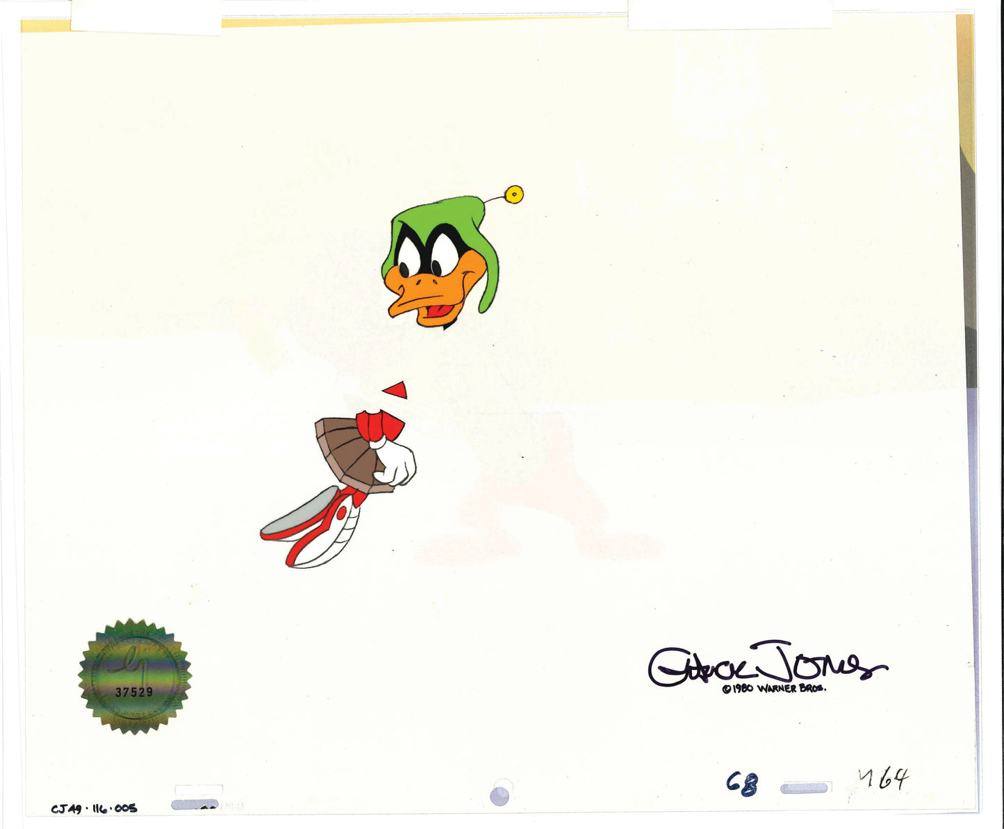 Marvin the Martian Daffy Duck Duck Dodgers Looney Tunes Chuck Jones Signed 1980 Production Animation Cel 5 SEE DESCRIPTION