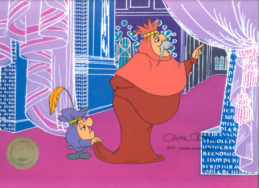 Phantom Tollbooth King Azaz The Unabridged and Ministers Humbug Chuck Jones Signed 1970 Production Animation Cel MGM 52