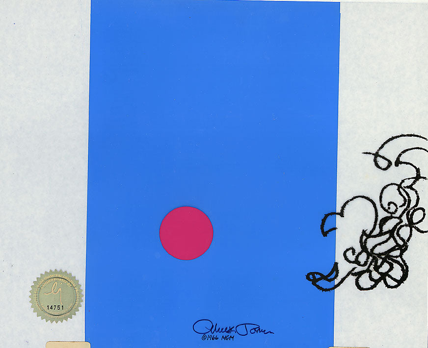 The Dot and the Line Chuck Jones Signed 1965 Production Animation Cel MGM 9
