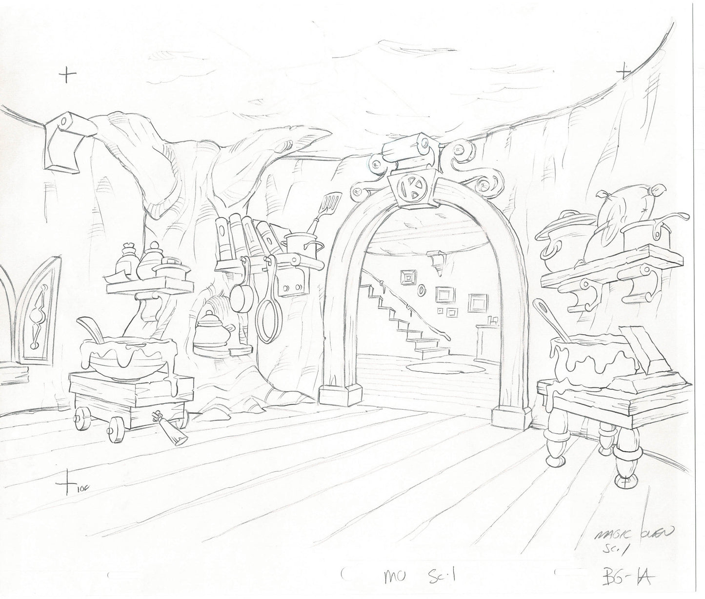 Keebler Cookies Elves Commercial Cel Background Drawing 2004 K001