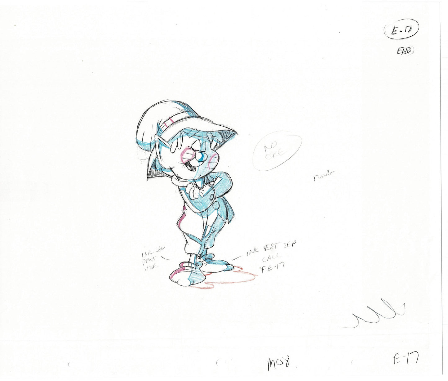 Keebler Cookies Elves Ernie Commercial Cel Drawing 2004 K008