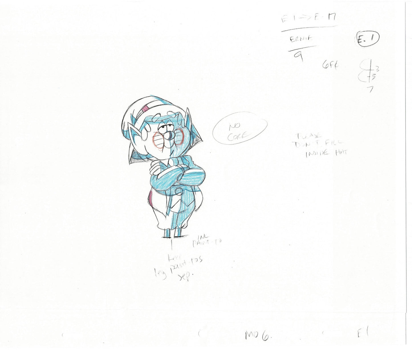 Keebler Cookies Elves Ernie Commercial Cel Drawing 2004 K010