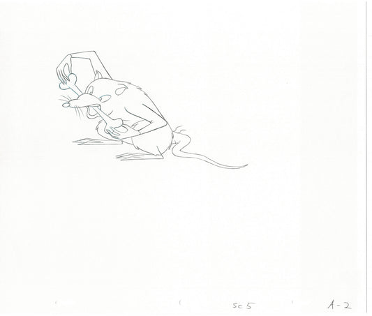 NYC New York City Rats PSA Commercial 2 LOT Animation Cel Drawings 2000 A03-4