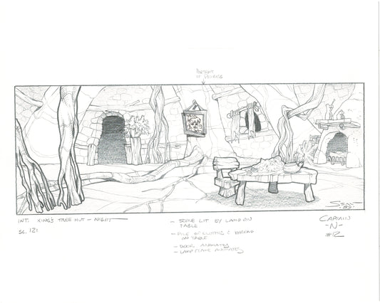 Captain N The Game Master DIC Production Background Drawing 1989-91 Nintendo 012