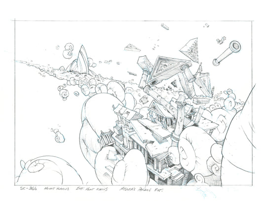 Captain N The Game Master DIC Production Background Drawing 1989-91 Nintendo 008