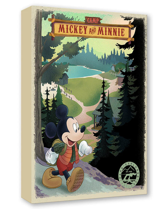 Mickey Mouse Hiking Camping Walt Disney Fine Art Bret Iwan Limited Edition of 1500 TOC Treasures on Canvas Print "Camp Mickey and Minnie"