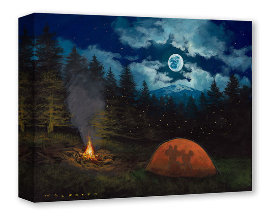 Mickey Mouse and Minnie Mouse Walt Disney Fine Art Walfrido Garcia Limited Ed of Treasures on Canvas Print TOC "Camping Under the Moon"