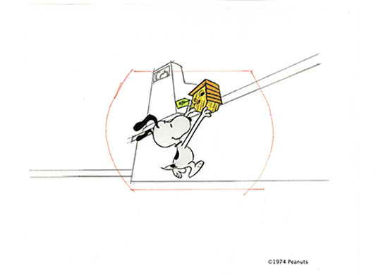 PEANUTS Charlie Brown Snoopy Production Animation Cel and Drawing from 1974 Melendez Studio-Direct Easter Beagle SN24