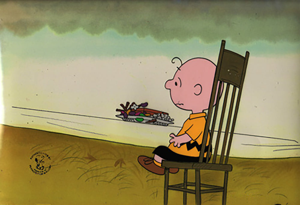 A Charlie Brown Thanksgiving Peanuts Production Animation Cel 1973 from Charles Schulz Melendez Studio 12903