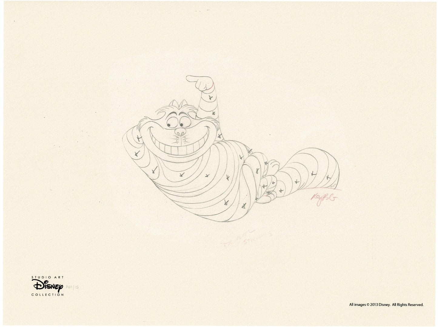 Alice in Wonderland Cheshire Cat Walt Disney Hand-Painted Limited Edition Cel and Giclee Print 2013 Sold-Out OH