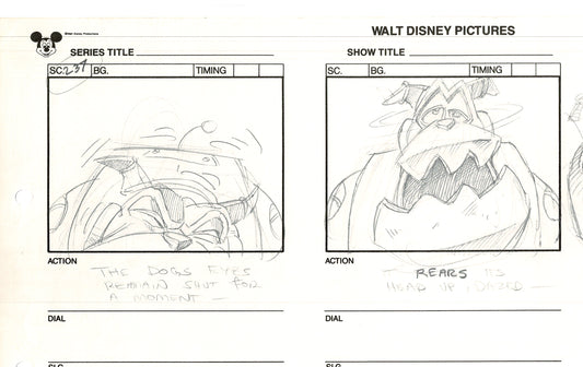 Chip n Dale Rescue Rangers Original Production Animation Storyboard Walt Disney FIRST EPISODE 1988 A16
