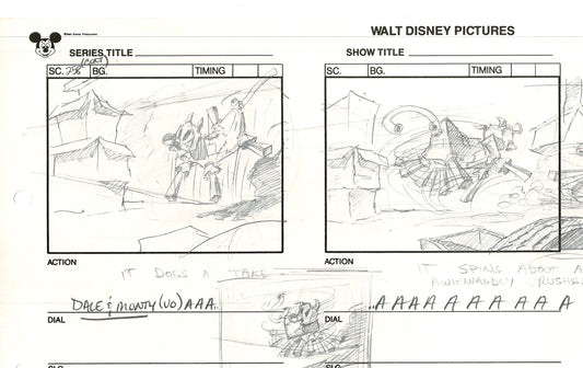 Chip n Dale Rescue Rangers Original Production Animation Storyboard Walt Disney FIRST EPISODE 1988 A18