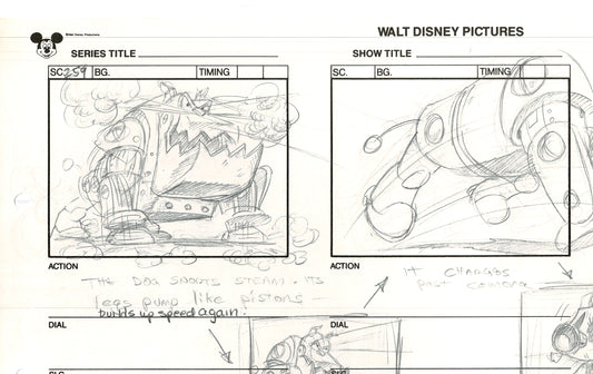 Chip n Dale Rescue Rangers Original Production Animation Storyboard Walt Disney FIRST EPISODE 1988 A19