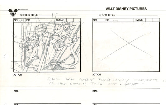 Chip n Dale Rescue Rangers Original Production Animation Storyboard Walt Disney FIRST EPISODE 1988 A20