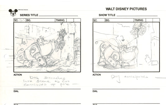 Chip n Dale Rescue Rangers Original Production Animation Storyboard Walt Disney FIRST EPISODE 1988 A23